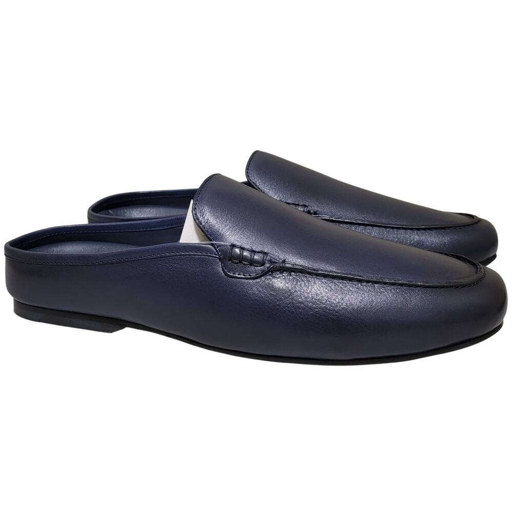 Carlos Santana Men Planeo Slides Slip On Mules Size US 10 Navy Blue Leather